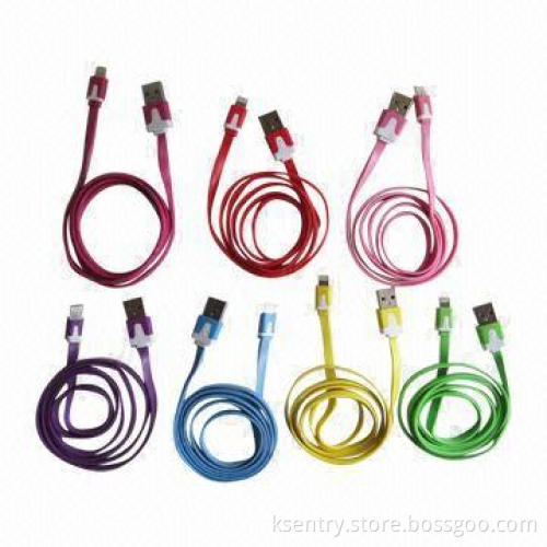 Noodle Flat Lightning Cable for iPhone 5, 1m 8-pin USB Cable, iPad Mini Accessories